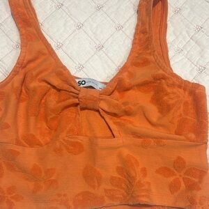 Orange Floral Crop Top
